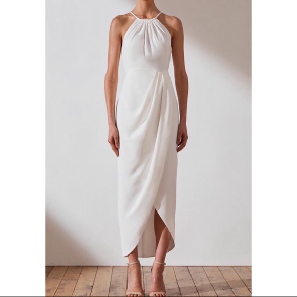 Shona Joy Dresses & Skirts - Shona Joy ivory Core high neck ruched maxi dress 2